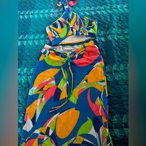 2 piece multicolored skirt set size Xl